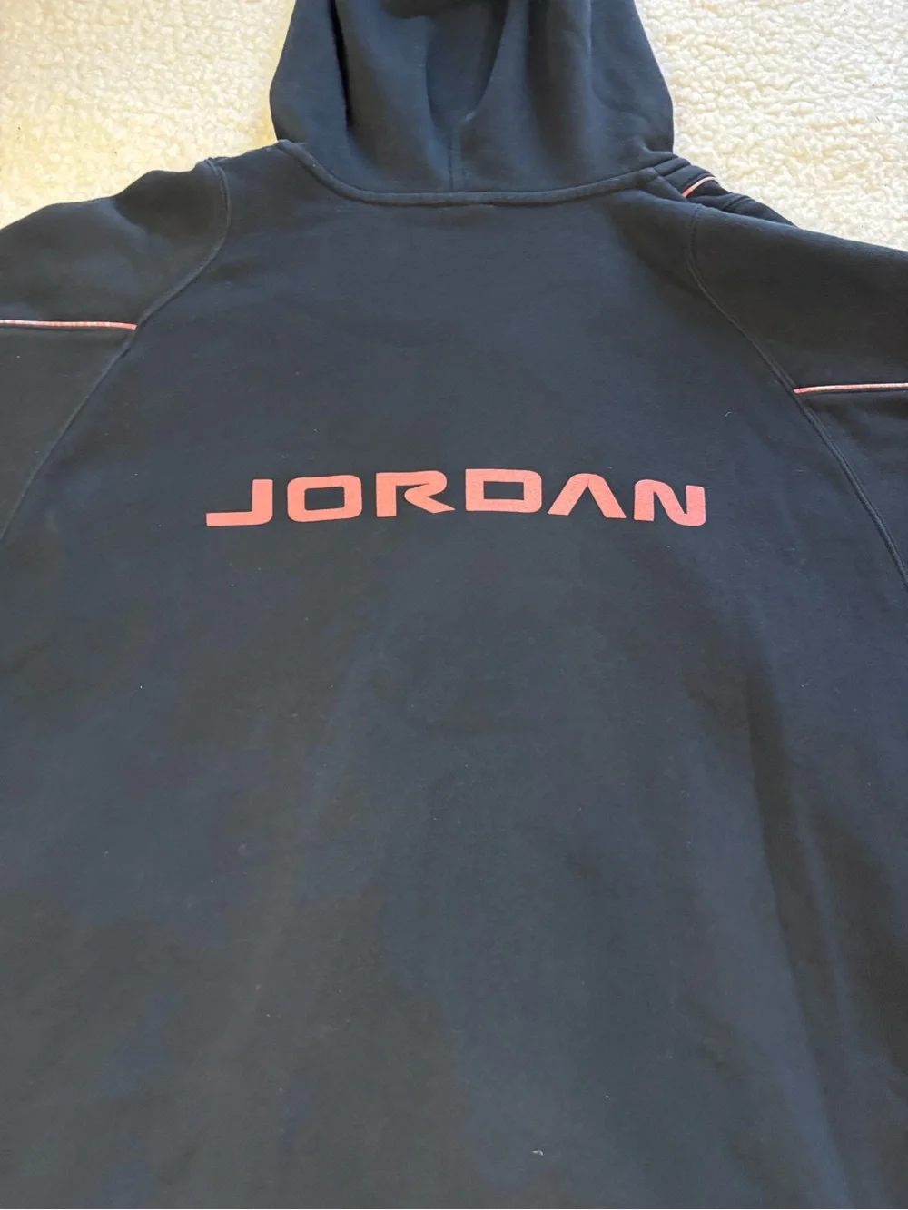 Air Jordan Retro Men Vintage Black Red Full Zip Hoodie
